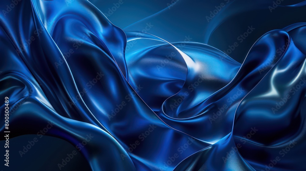 Fototapeta premium abstract dark blue futuristic silky waves wallpaper