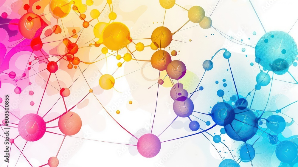 digital colorful node connections development on a white background digital colorful node connections development on a white background