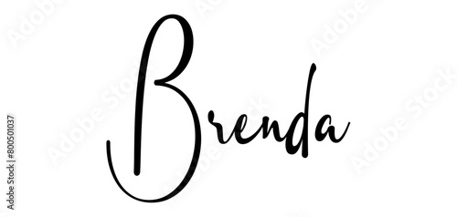 Brenda - black color - name written - ideal for websites, presentations, greetings, banners, cards, t-shirt, sweatshirt, prints, cricut, silhouette, sublimation, tag photo