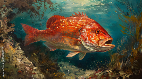 Red snapper goldfish underwater © James