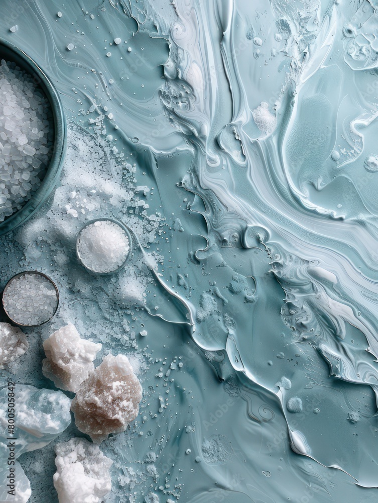 blued white salt background, very professional setting blued white salt background, very professional setting
