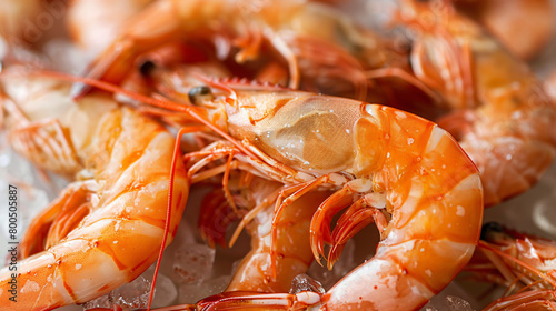 Shrimp close-up lobster in sea
