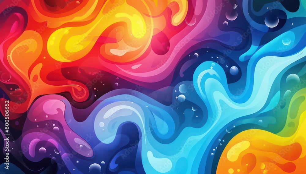 colorful abstract illustration background with flat and fluid iridescent waves colorful abstract illustration background with flat and fluid iridescent waves