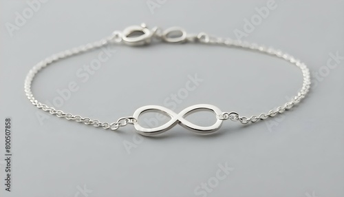 A Sleek Silver Chain Bracelet Featuring A Minimali Upscaled 8