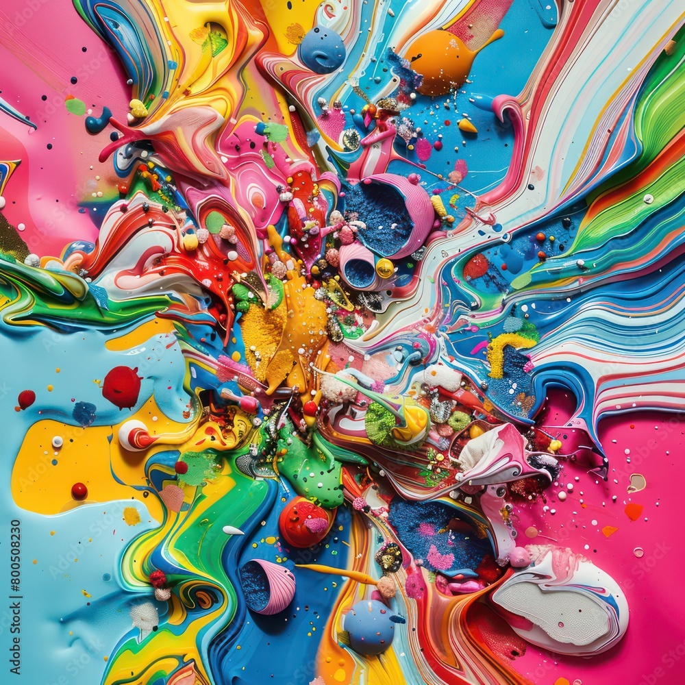 explosive cinematic paint splash close-up with vivid and intense colors explosive cinematic paint splash close-up with vivid and intense colors