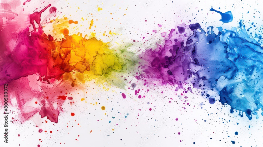 colorful ink splashes on a white background colorful ink splashes on a white background