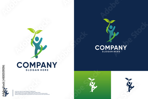 natural body health logo, health preparation in old age, logo design template.