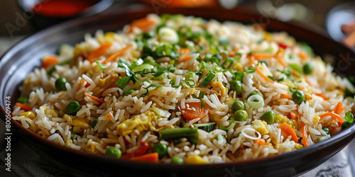 Vegetable fried rice on the table