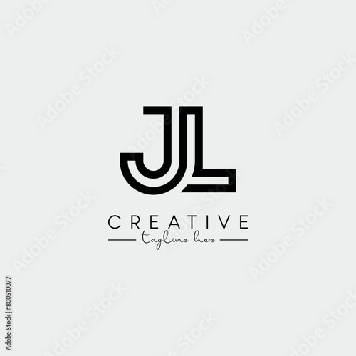 Abstract Unique Letter JL LJ Initial Based Stylish Line Logo Design Vector.