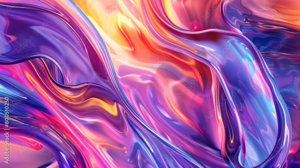 Fototapeta premium Vibrant abstract fluid art in purple, orange, and blue