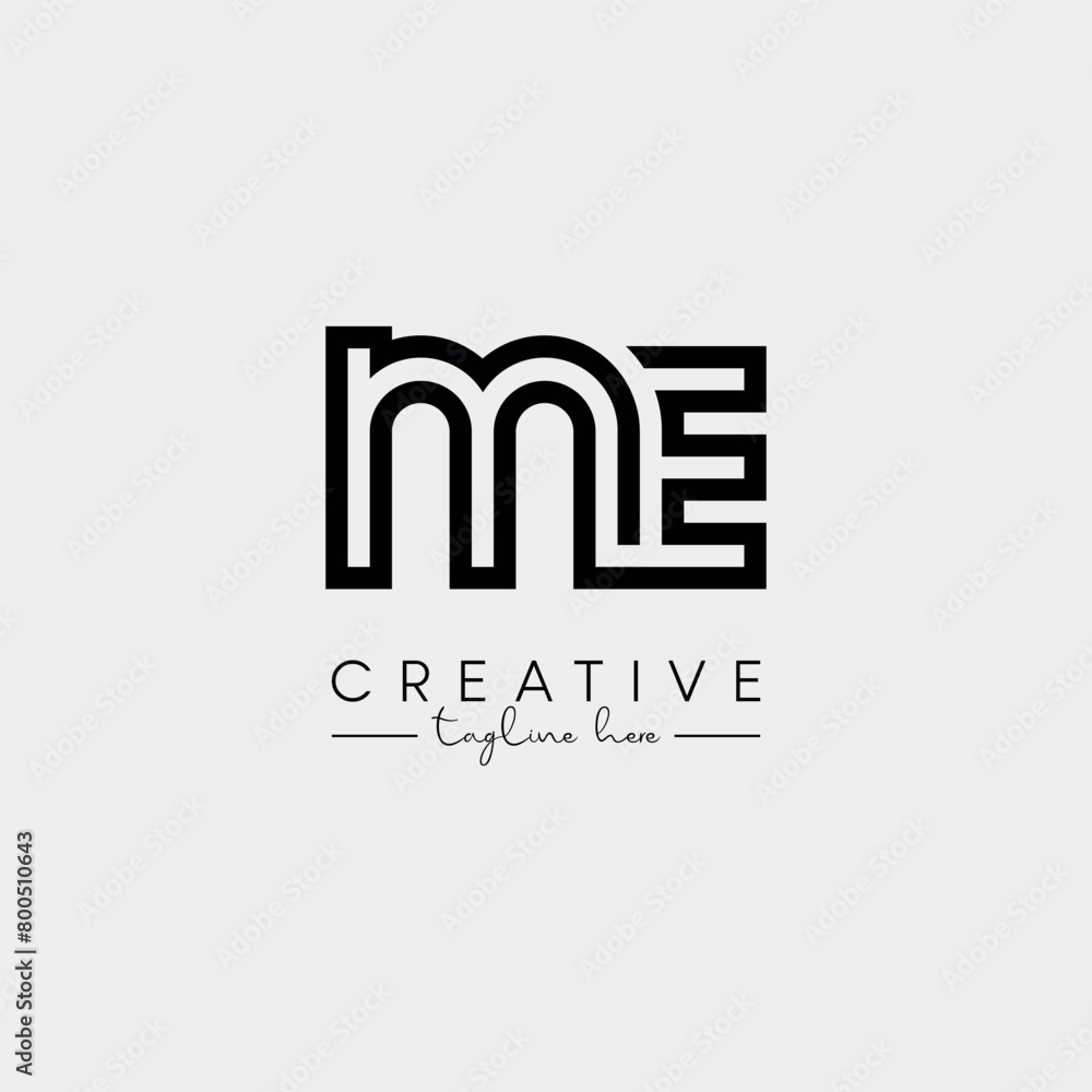 Abstract Unique Letter ME EM Initial Based Stylish Line Logo Design Vector. Abstract Unique Letter ME EM Initial Based Stylish Line Logo Design Vector.