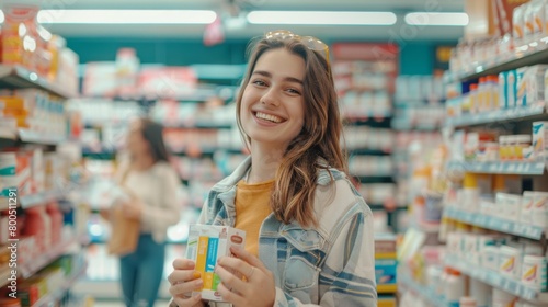 A Young Woman Shopping Groceries