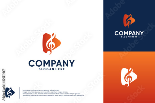 music logo, for audio recording, singer, logo design template.