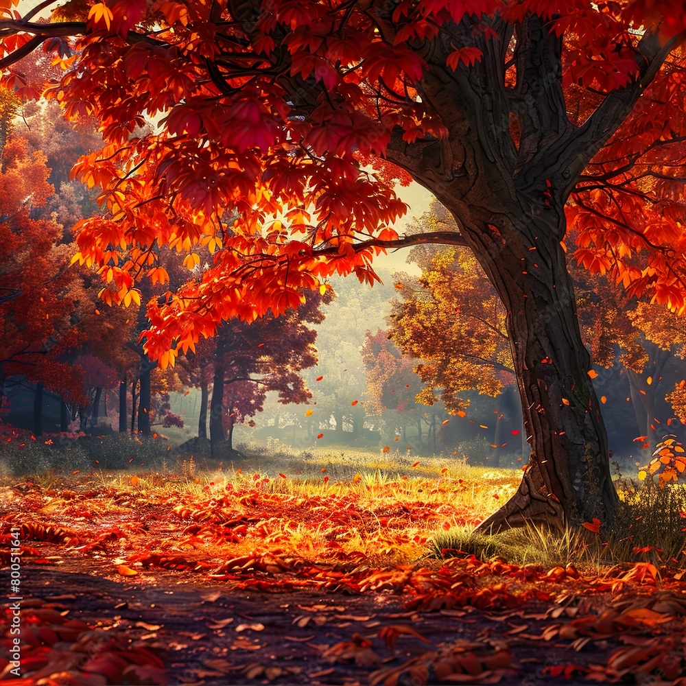 : Schöner herbstlicher Hintergrund mit bunten Blättern