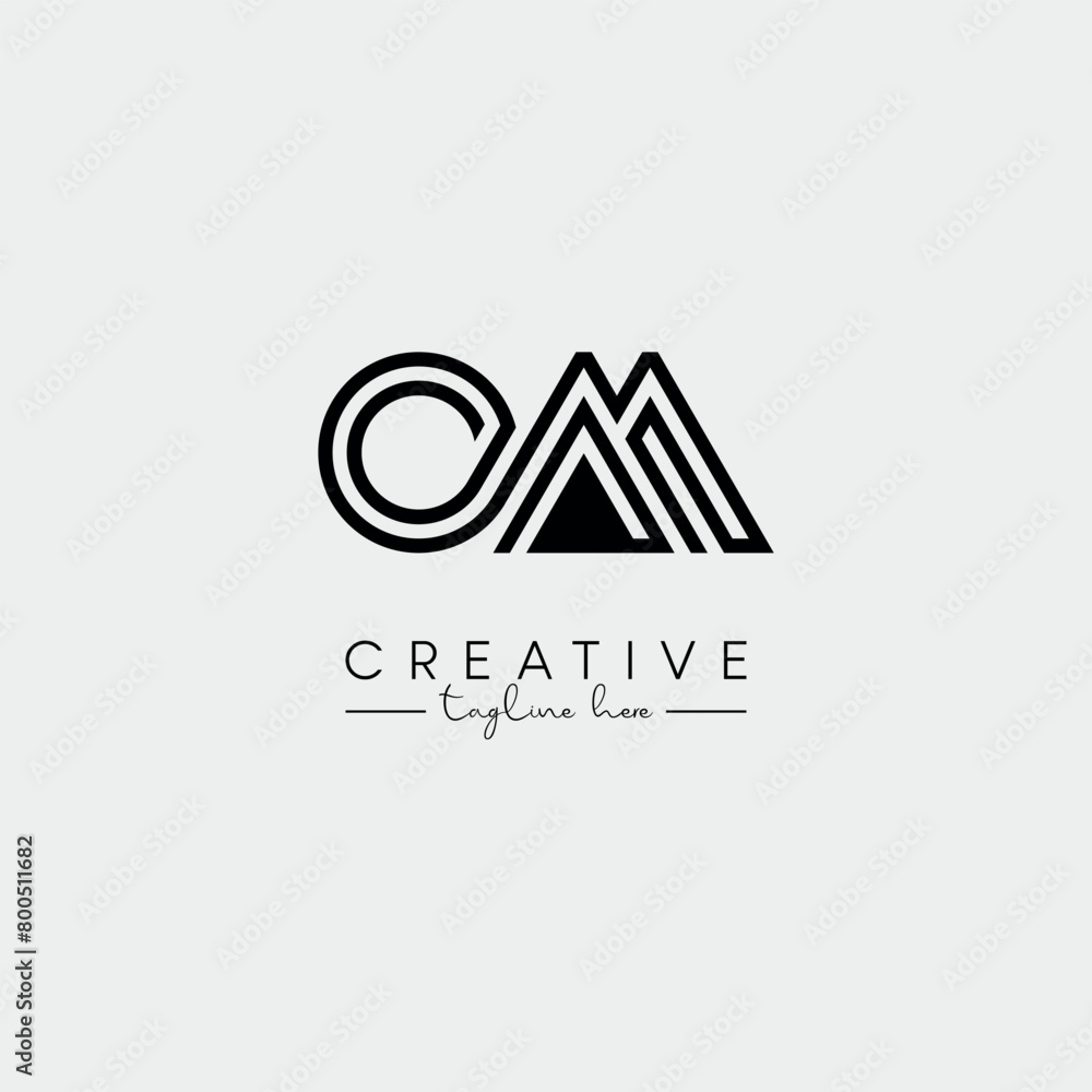 Abstract Unique Letter OM MO Initial Based Stylish Line Logo Design Vector. Abstract Unique Letter OM MO Initial Based Stylish Line Logo Design Vector.