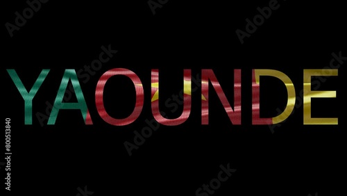 Yaounde Name on Transparent Background. Waving Flag photo