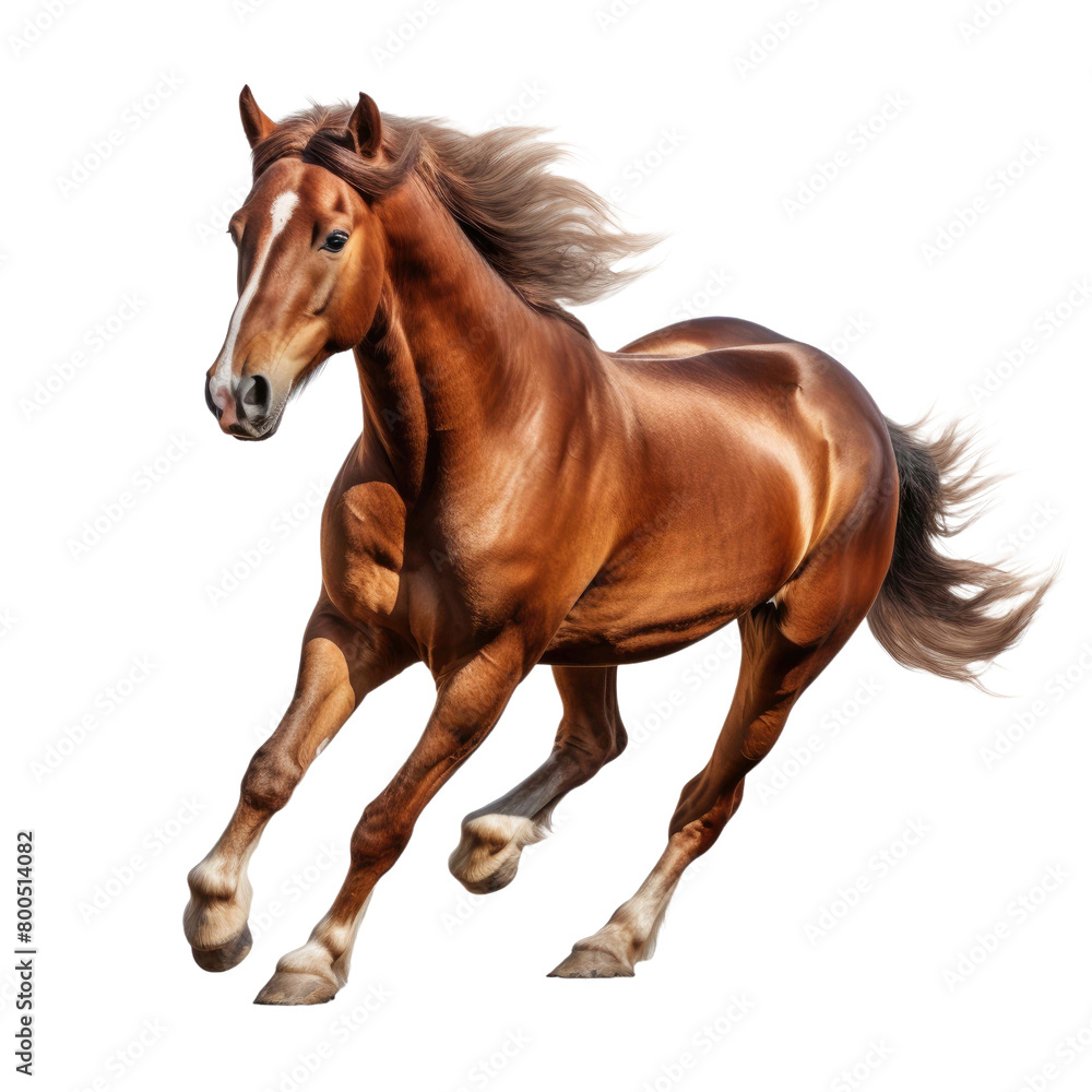 Obraz premium horse in running pose isolated on a transparent background
