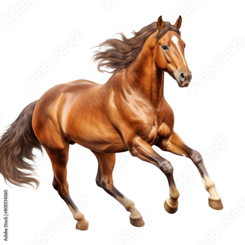 horse in running pose isolated on a transparent background 