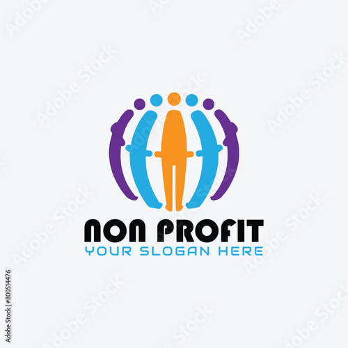 non profit charity logo design vector