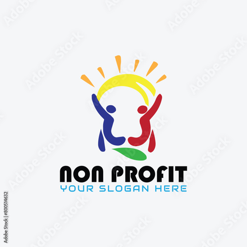 non profit charity logo design vector