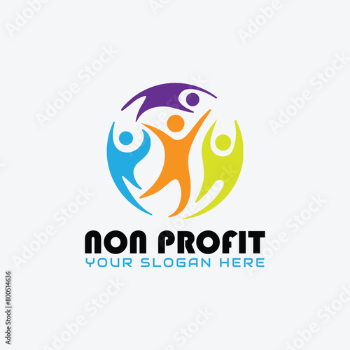 non profit charity logo design vector