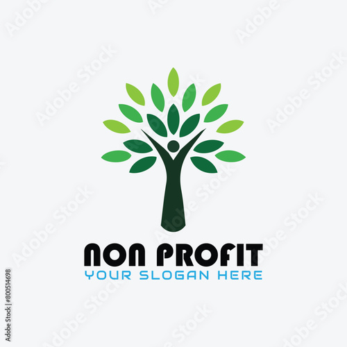 non profit charity logo design vector