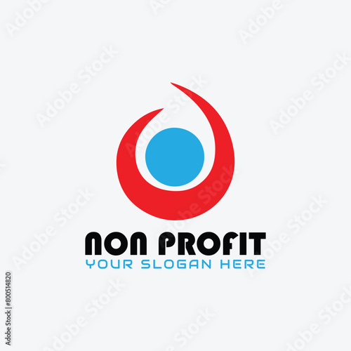 non profit charity logo design vector
