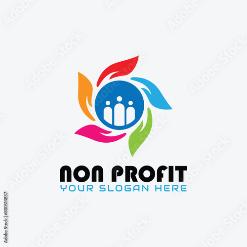 non profit charity logo design vector