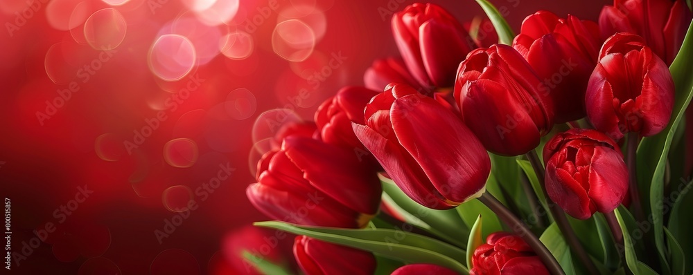 Red tulip bouquet flower background. Floral wallpaper, banner. February 14, valentine's day, love, 8 march international women's day theme. Red tulip bouquet flower background. Floral wallpaper, banner. February 14, valentine's day, love, 8 march international women's day theme.
