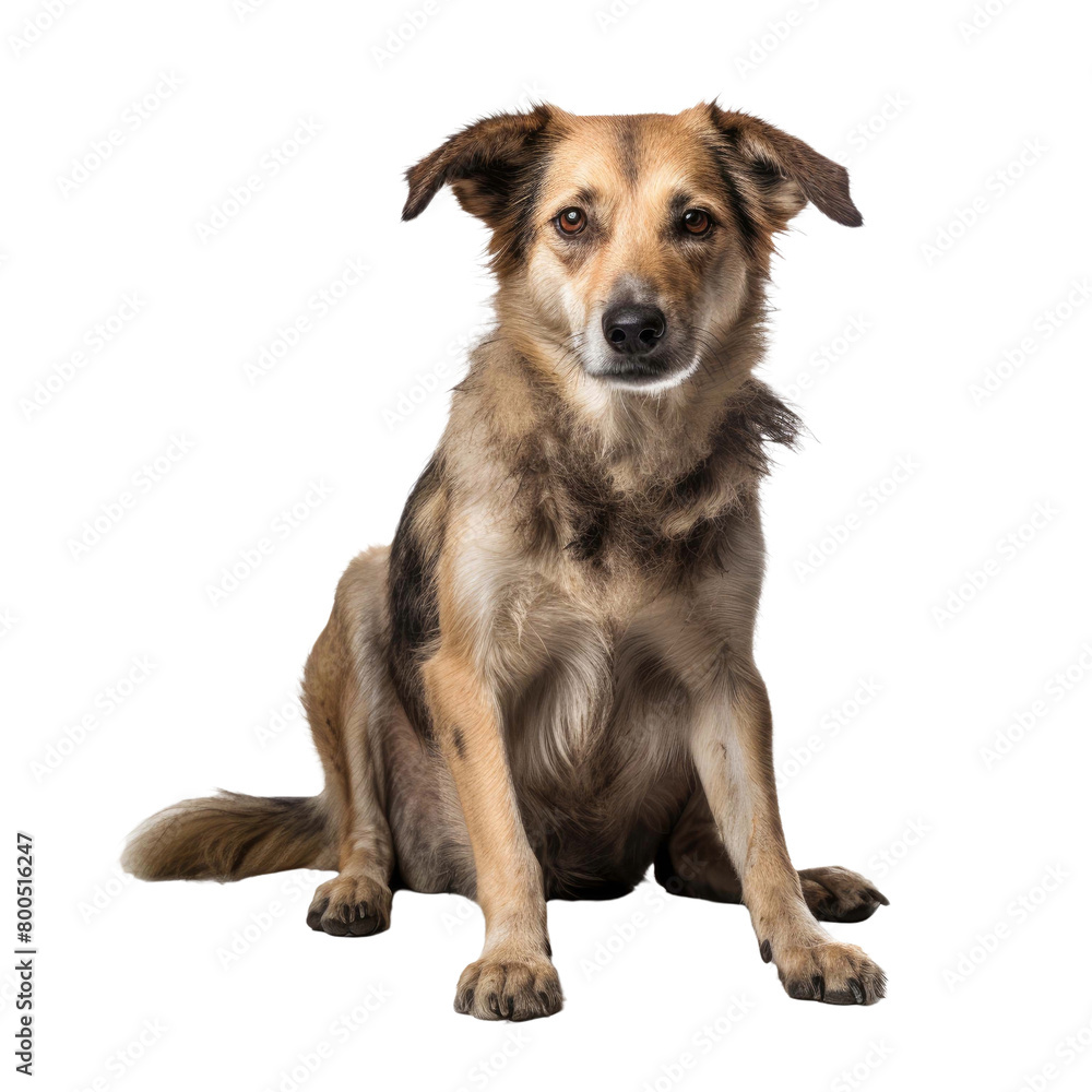 Abandoned homeless dog on a transparent background Abandoned homeless dog on a transparent background