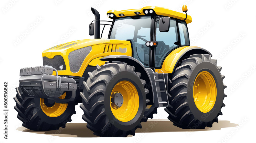 Agricultural towing tractor for farming isolated on a transparent background Agricultural towing tractor for farming isolated on a transparent background
