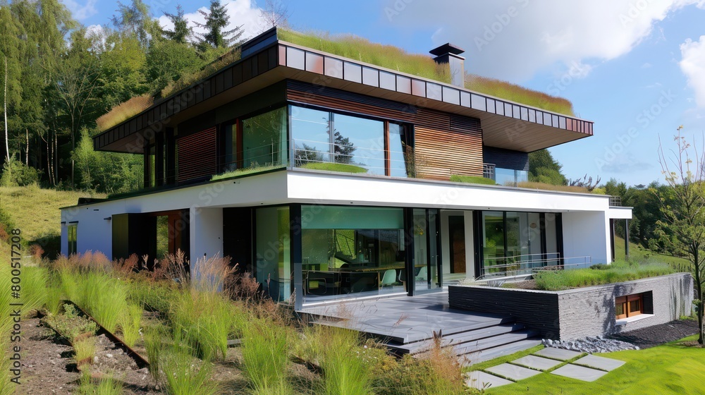 sustainable house, isolated in harmony with nature sustainable house, isolated in harmony with nature