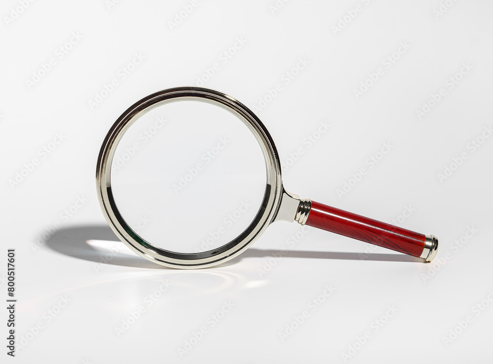 Magnifying glass for detailed research, zoom on documents. Science and business study, inspecting Magnifying glass for detailed research, zoom on documents. Science and business study, inspecting