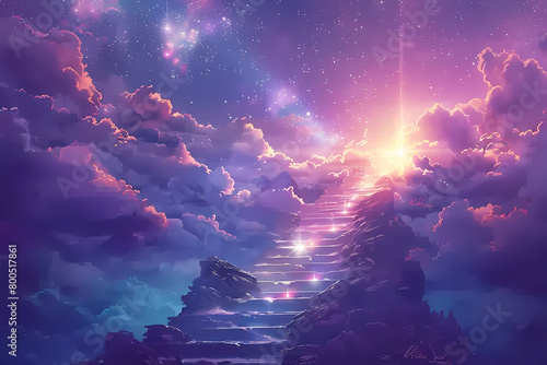  illustration of a majestic staircase ascending to heaven