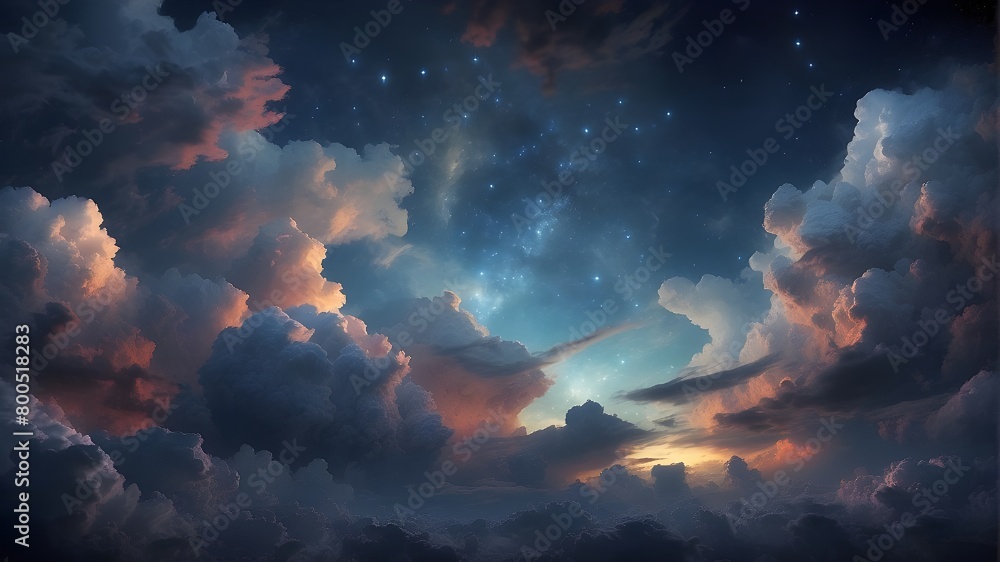 clouds and the night sky