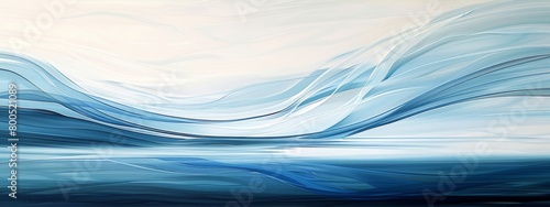 Blue Wave Symphony: A vibrant illustration blending shades of blue, depicting fluid waves dancing across an abstract backdrop, evoking a sense of movement and serenity