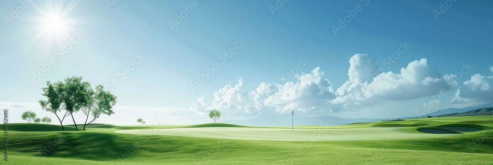 beautiful golf course with a minimalist feel and soft light beautiful golf course with a minimalist feel and soft light