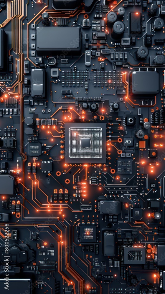 digital circuit board wallpaper with intricate and realistic details digital circuit board wallpaper with intricate and realistic details