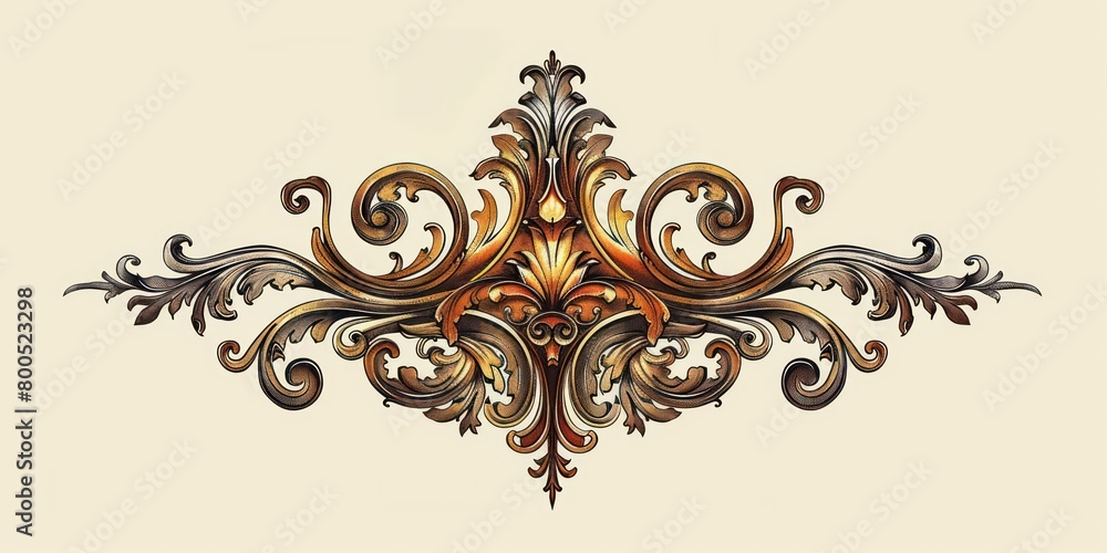 ornamental intricate flourish frame design in gold and brown ornamental intricate flourish frame design in gold and brown