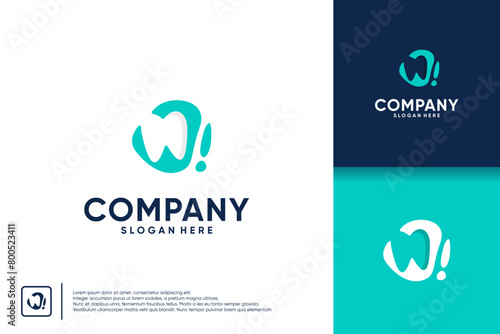 Dental logo with fun and friendly concept, suitable for children's dental health, logo design template.