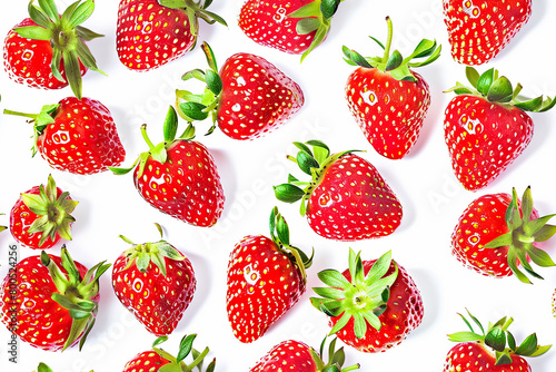 fresh strawberries on a white background