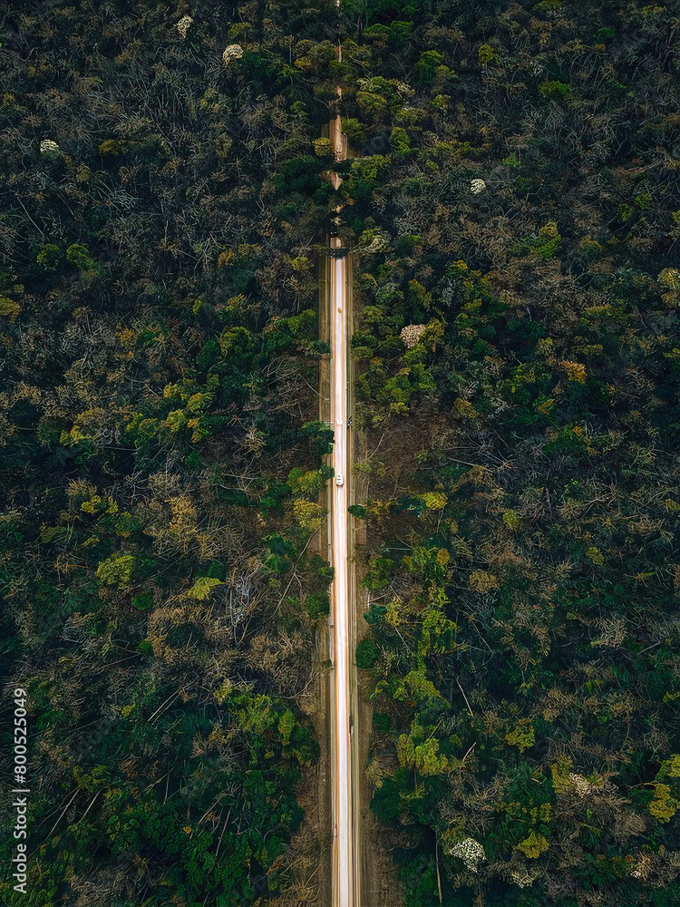 Obraz premium A estrada na floresta