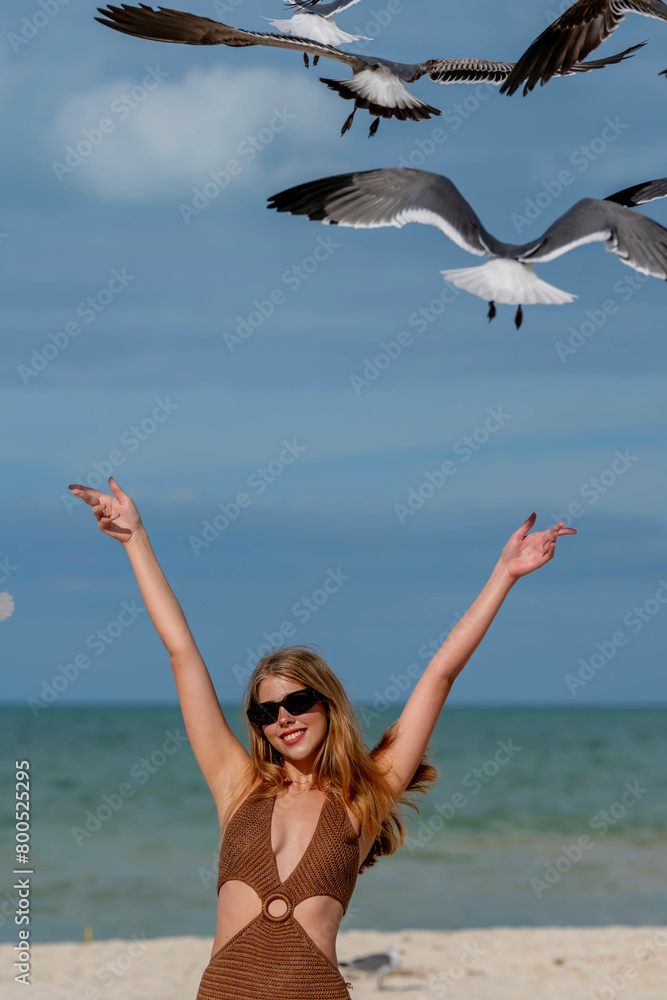 Seaside Serenity: A Beautiful Escape with Seagulls and Snacks Seaside Serenity: A Beautiful Escape with Seagulls and Snacks