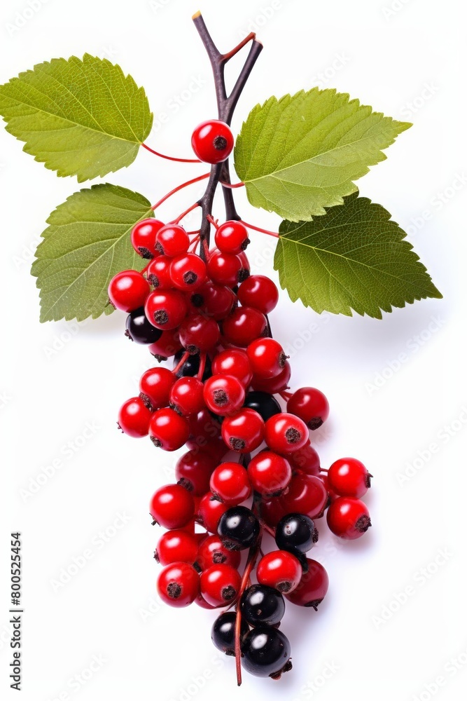 A bunch of red berries on a leaf A bunch of red berries on a leaf