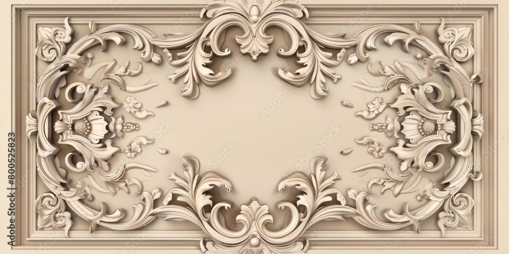 minimal ornamental frame illustration in beige tones minimal ornamental frame illustration in beige tones