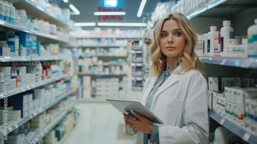 A Pharmacist With Digital Tablet