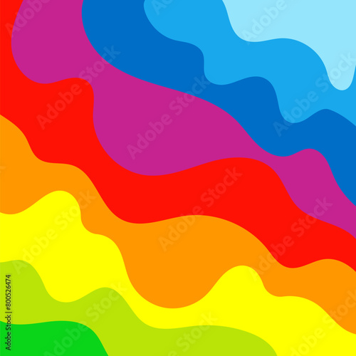 Waves of rainbow colors, beautiful bright abstract background design