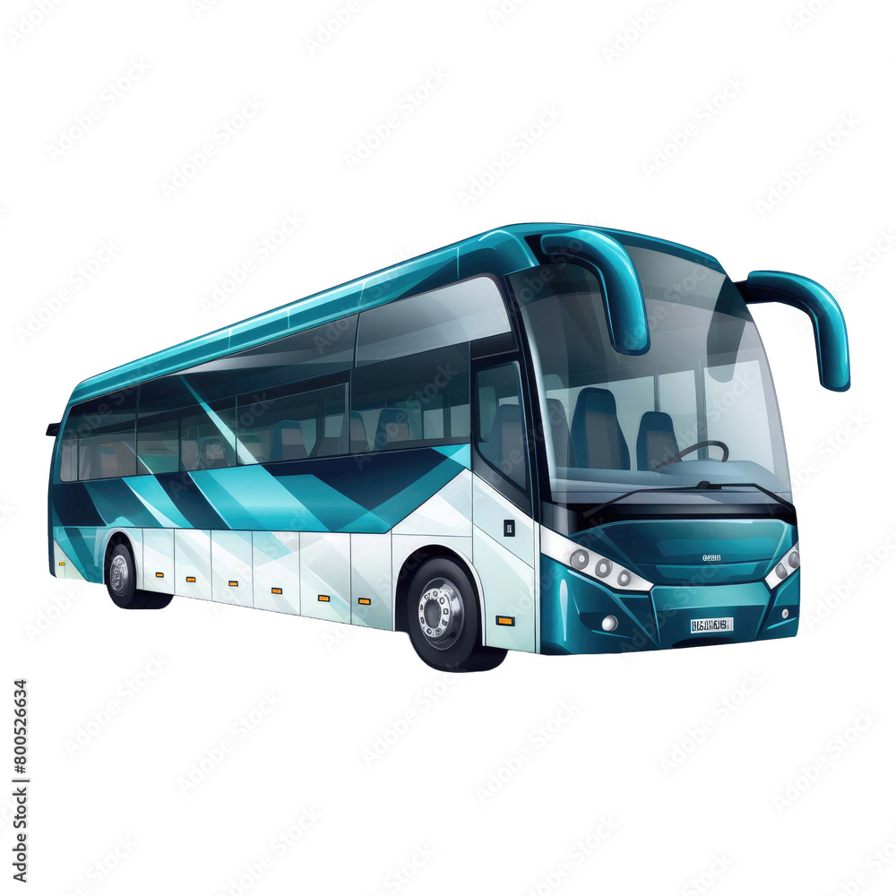 passenger tour bus isolated on a transparent background