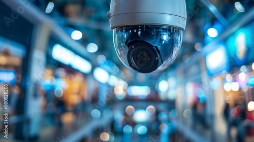 A CCTV camera positioned at a retail store entrance, deterring theft and enhancing safety for shoppers and employees.