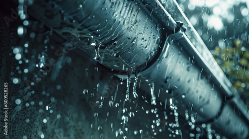 rain water drops on a wooden window © Vahagn